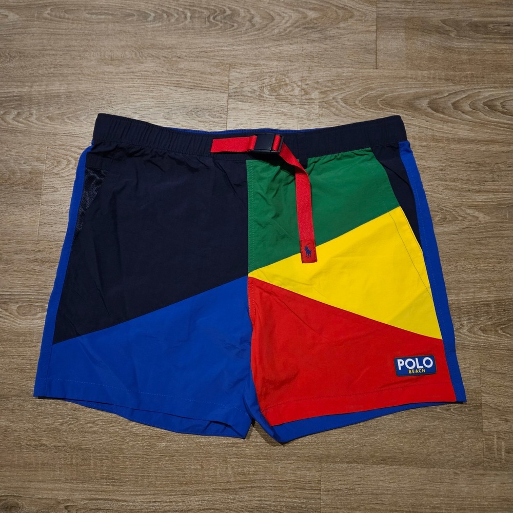Polo Ralph Lauren Polo Beach Shorts Mens XL Colorblock Water Resistant NWOT